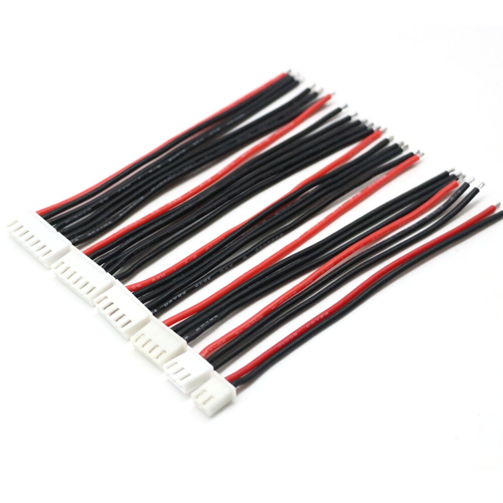 100pcs/lot 1-6S Lipo Battery Balance Charger Cable 10CM 2S 3S 4S 5S 6S 22AWG Cable Soft Silicon Wire