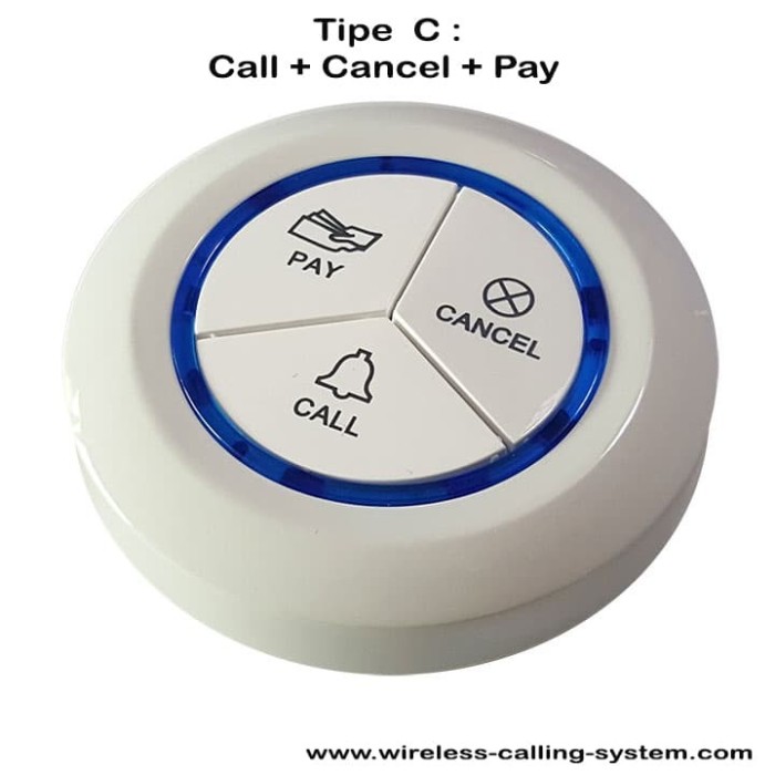 WIRELESS CALLING BUTTON WHITE WCS800 Harga  232,000 Ringgit*Penghantaran Percuma