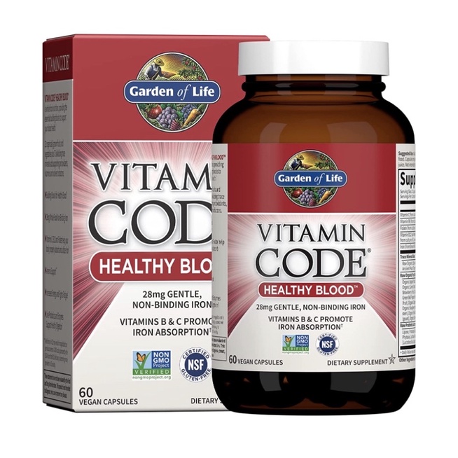 Viên chay vegan organic tươi bổ máu Garden of life Healthy Blood Iron 60v USA - SẢN PHẨM CHẤT LƯỢNG CAO, ĐƯỢC YÊU THÍCH SĂN ĐÓN TRÊN THỊ TRƯỜNG HIỆN NAY, HÀNG ĐẢM BẢO DÙNG SIÊU THÍCH MỜI KHÁCH YÊU TRẢI NGHIỆM