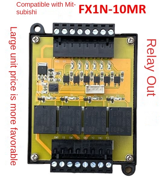 Board Mạch PLC NB Mitsubishi FX3U 10MR 6 input 4 output Ngõ Ra Relay,TTL, GX Works2, DC18-28V Board Màu Vàng - FX3U-10MR - Không Có Vỏ Ngoài