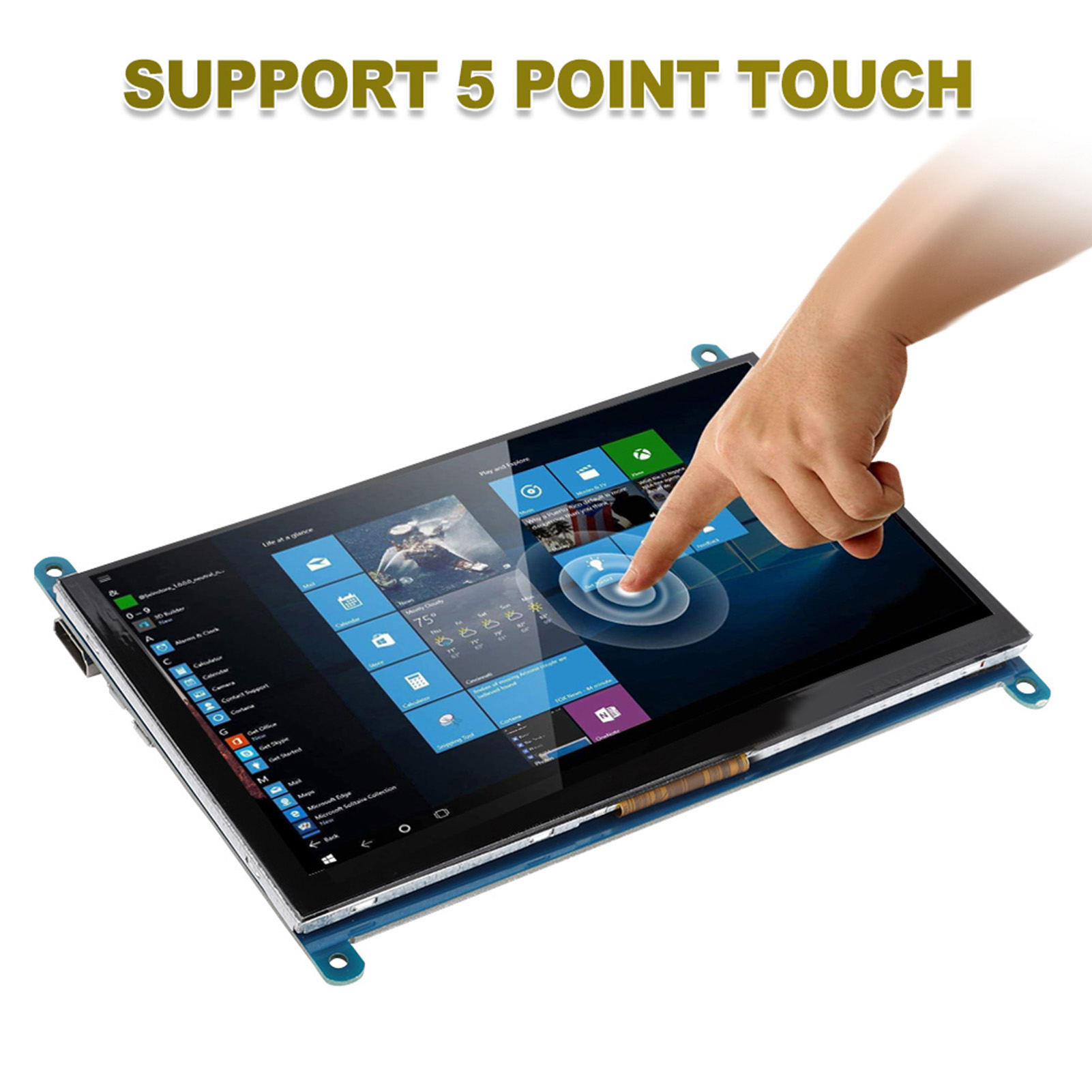 Garosa Màn hình cảm ứng LCD 7 inch Màn hình cảm ứng điện dung 5 điểm Ultra HD 1024x600 cho và PC Giá 908,000 Đồng*Miễn phí vận chuyển