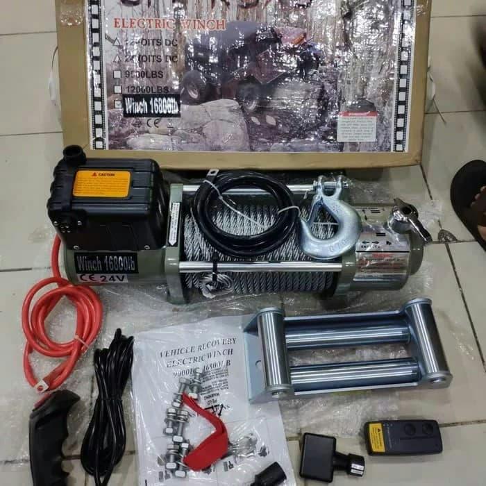 WINCH HEAVY DUTY 16800LBS 24V OFFROAD - ForUs Mart Harga 8,910,000 rupiah*Gratis Ongkir