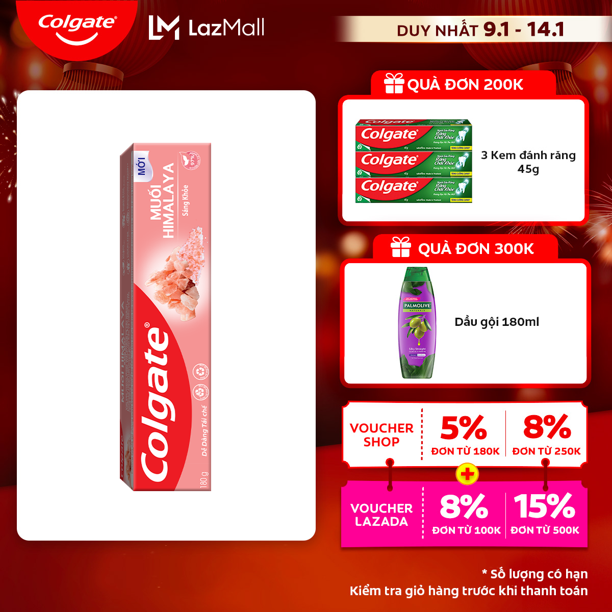 [Chỉ 9-14.1_Áp Voucher giảm thêm đến 23%]Kem đánh răng Colgate thiên nhiên muối Himalaya sáng khỏ