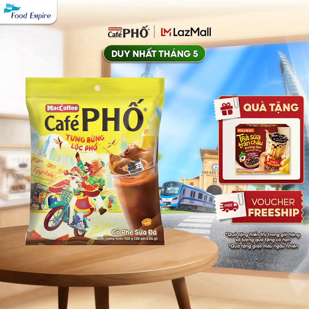 [Bao bì Tết] Túi Cà phê Phố Sữa Đá - Maccoffee (túi 30 gói x 24g)