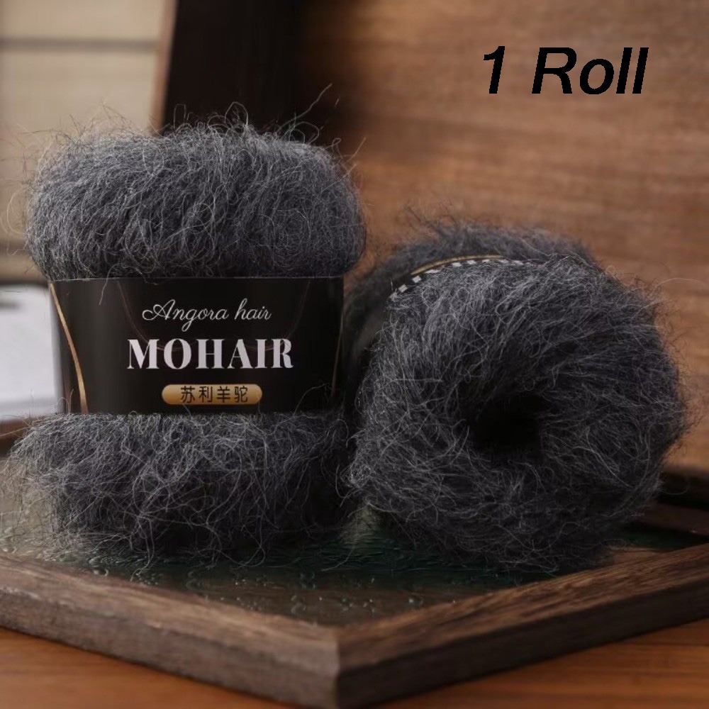 NOBLEE Cotton Blended Alpaca Mohair Yarn Handmade Long Haired Crochet Yarn Comfortable Thread Soft Fluffy Hand-Knitted Yarn Hand Crochet