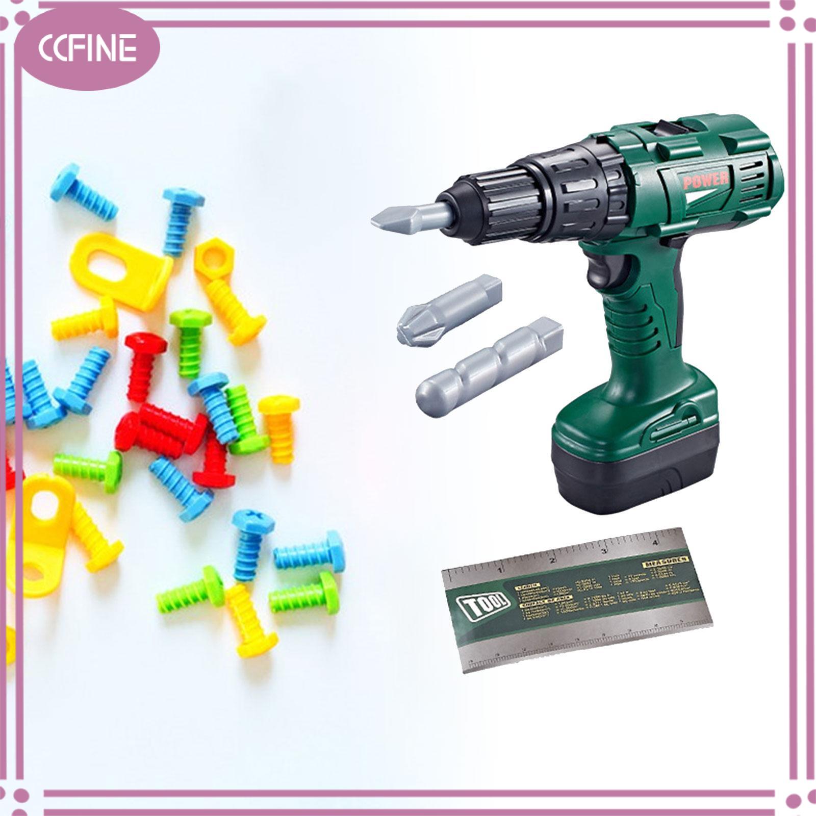 Ccfine Kid Bộ dụng cụ đồ chơi cưa cho trẻ em, STEM Playset, học tập chơi giả vờ trẻ mới biết đi bộ dụng cụ hướng dẫn sử dụng dụng cụ khoan Bộ đồ chơi cho cậu bé
