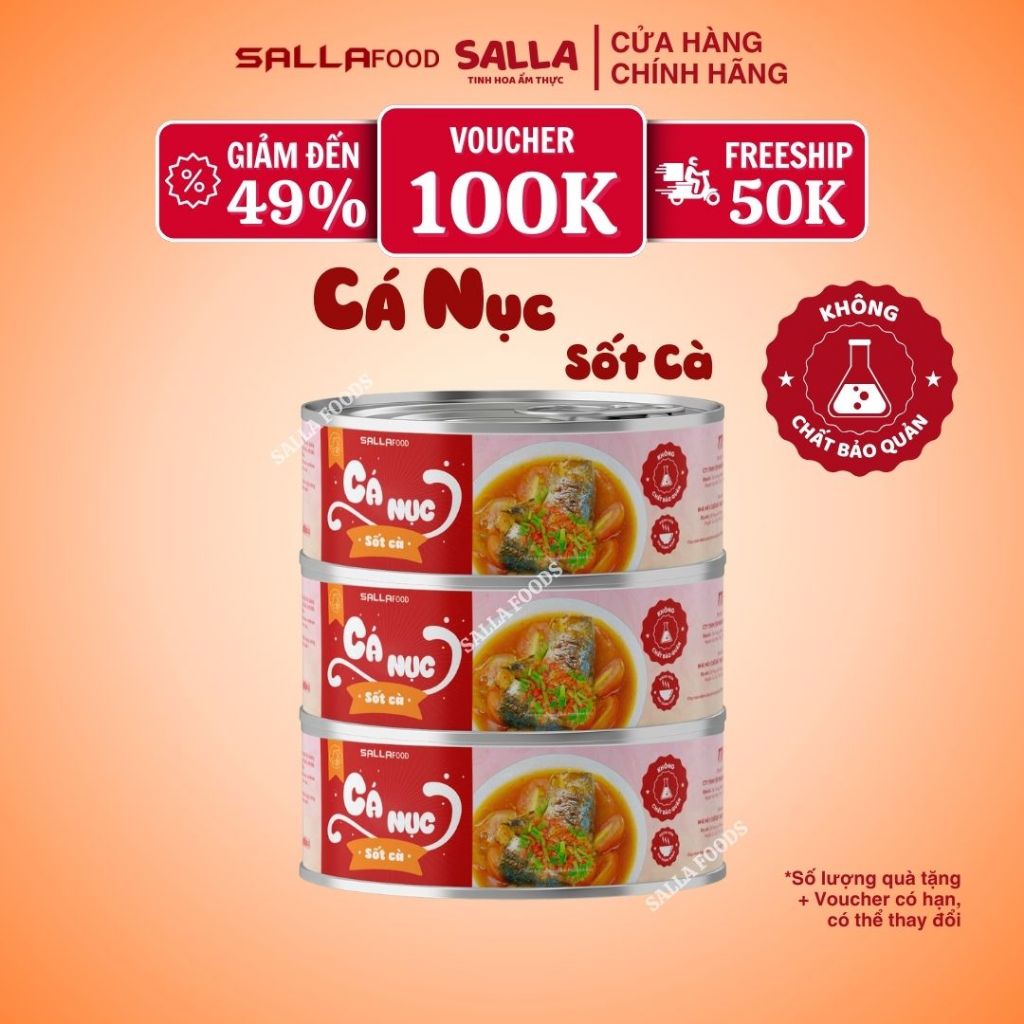 Cá Nục Sốt Cà SALLAFOOD - Thấm Đậm Vị Nhà, Không Chất Bảo Quản, Tiện Lợi & Dinh Dưỡng