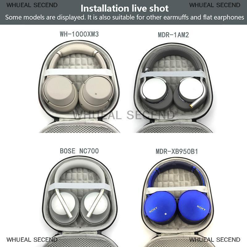 WHUEAL Waterproof Earphone Case Hard EVA Headphone Travel Carrying Case Pouch for WH-1000XM3 MDR-1 A