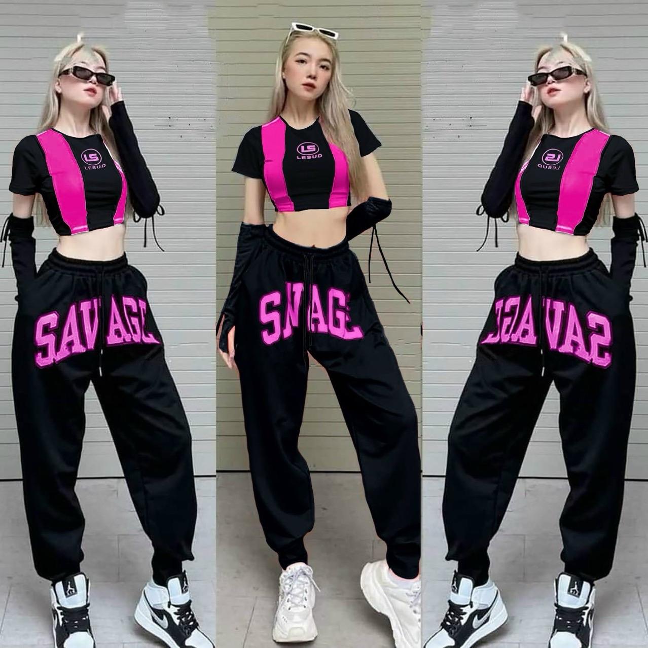 Bộ jogger phối màu kèm gang tay siêu chất