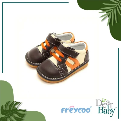 Freycoo Brown Mason Squeaky Toddler Shoes