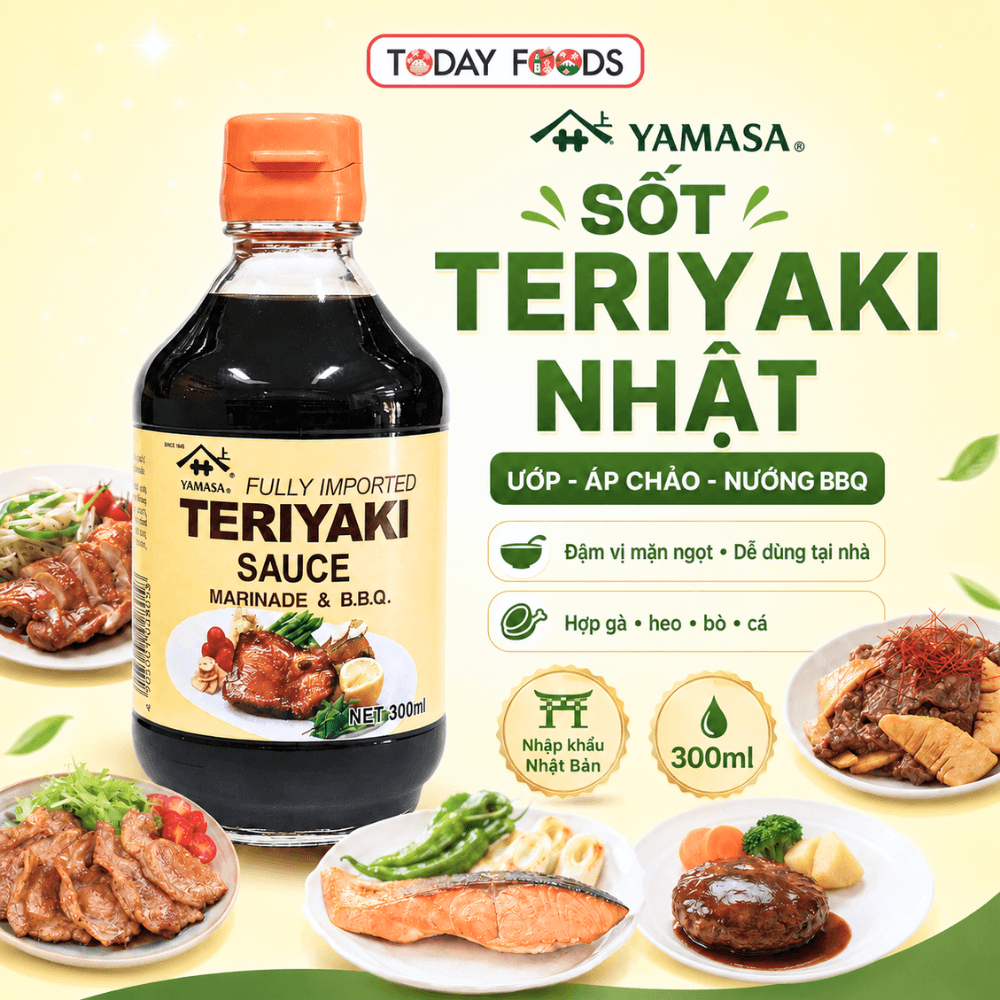 Sốt Teriyaki Yamasa 300ml | sốt ướp nướng áp chảo gà bò cá BBQ kiểu Nhật