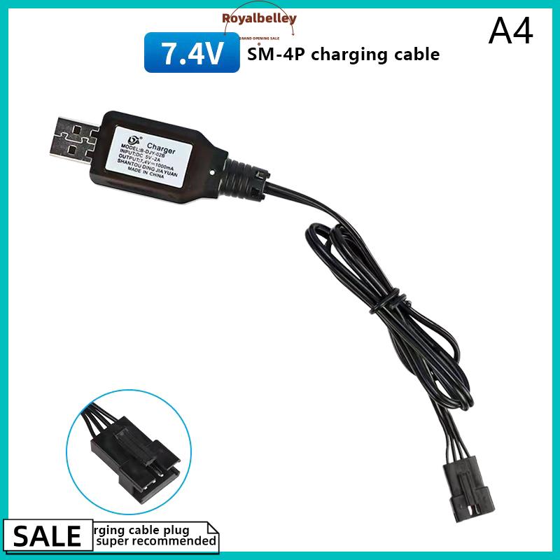 【ROYALBELLEY】 7.4V (3.7V x2) sạc SM-2P 3P SM-4P đảo ngược XH-3P 4P Li-ion pin điện RC Đồ chơi Xe thuyền USB phí - 5