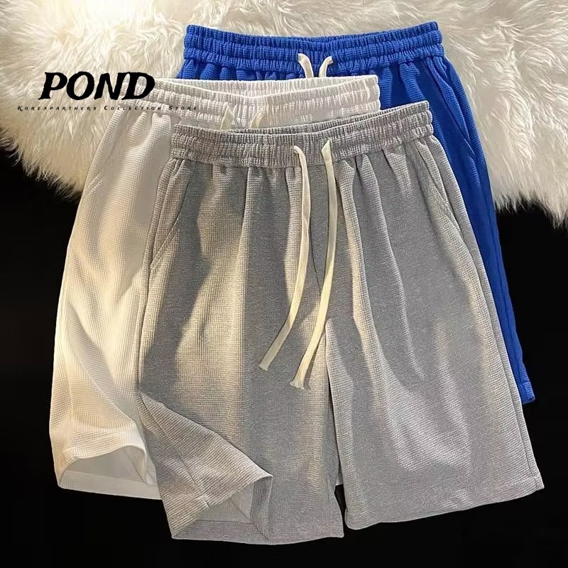 POND ผ้าฝ้ายบริสุทธิ์สง่างามกางเกงวอร์มสีทึบกางเกงขาสั้นฤดูร้อนผู้ชายและผู้หญิงคู่รักหนุ่มสาวและวัยกลางคนกางเกงลําลองแบรนด์อินเทรนด์กางเกงชายหาด ราคา 109 บาท*ส่งฟรี