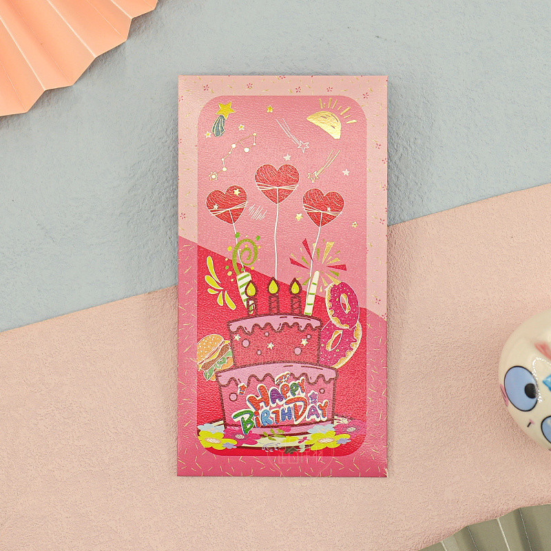 [IN SG STOCK]2026 Happy Birthday Big Size AngPao Red Packet Cute Cash Envelope Pouch
