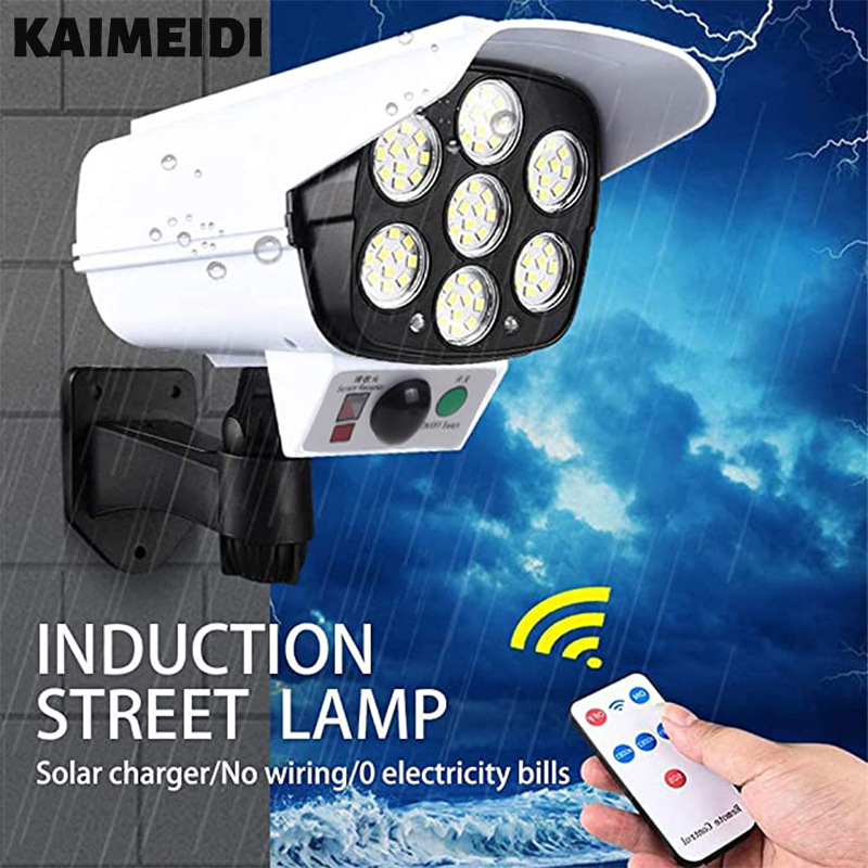 KAIMEIDI viền ngang sử dụng năng lượng mặt trời ngoài trời Đèn sân vườn thông minh chiếu sáng mô phỏng Camera giám sát đèn đường