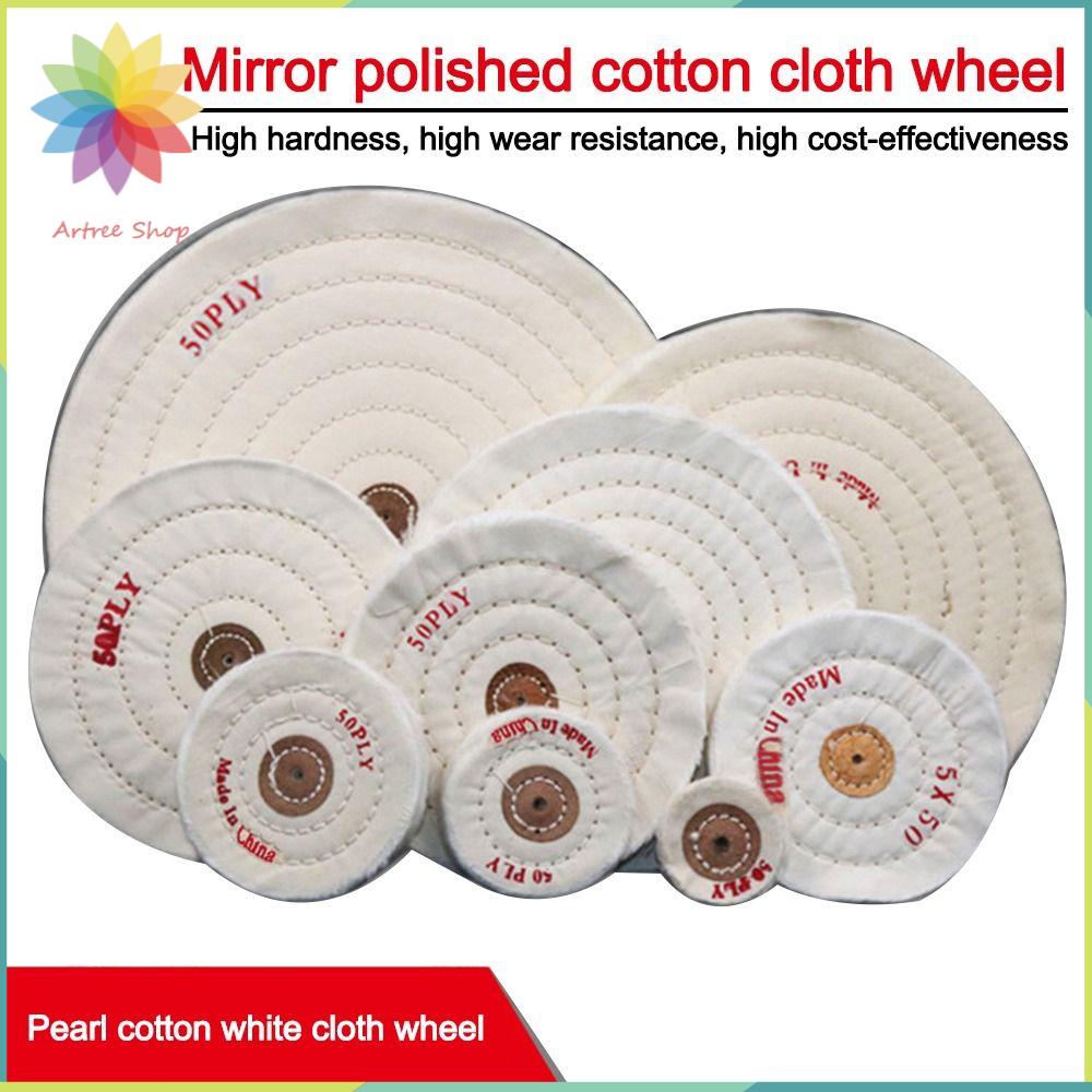 HETU070703. Vải bông xơ Bánh xe đánh bóng Trắng 2-12in Bánh xe đánh bóng vải Bền bỉ Đệm đánh bóng gương Dụng cụ đánh bóng