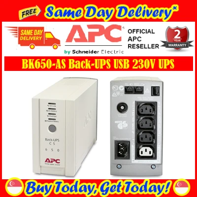 [Free Same Day Delivery*] APC BK650-AS Back-UPS CS 650VA 400W USB 230V UPS BK650AS (* Order Before 2pm on working day, will deliver on same day, order after 2pm, will deliver next day.)