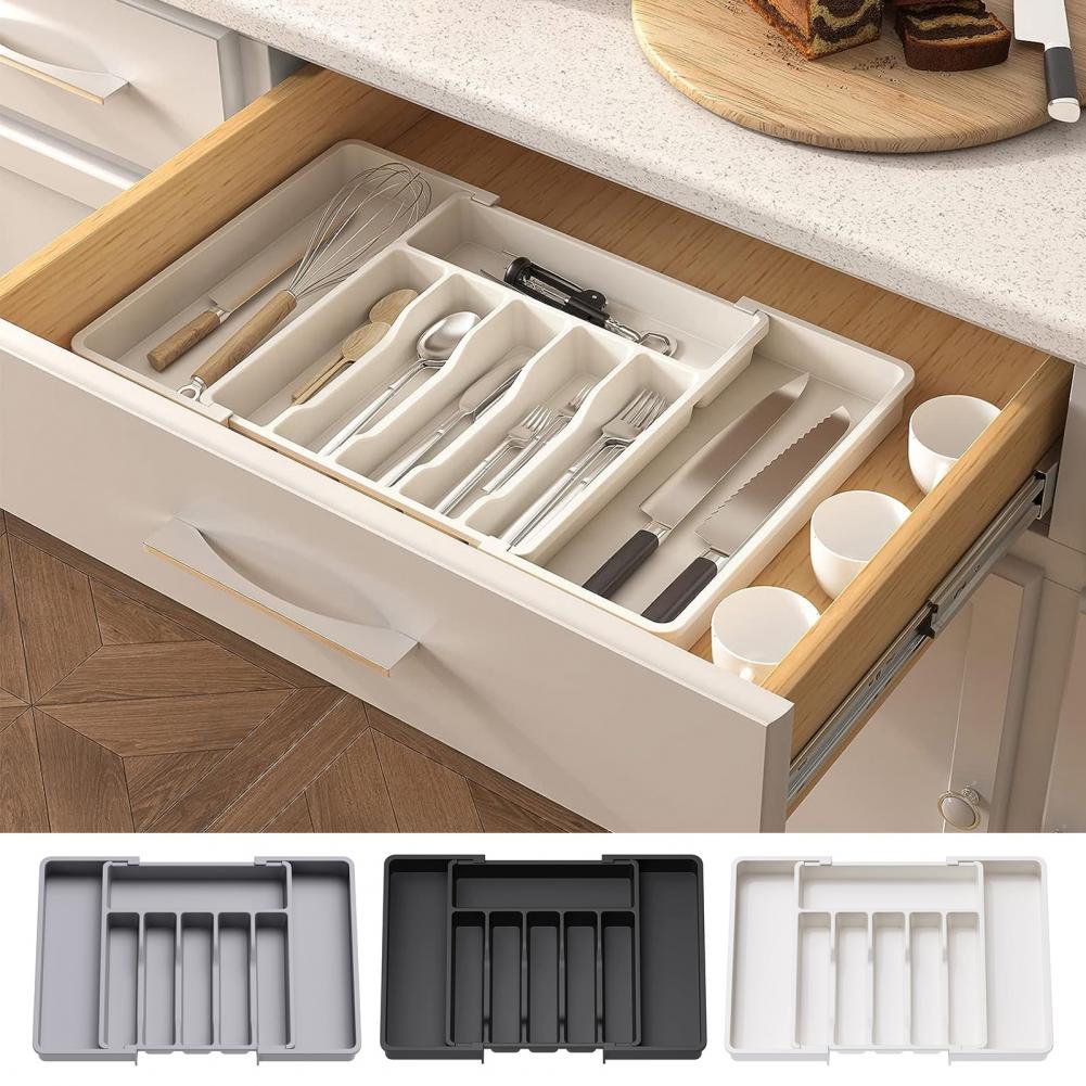 【Pre-order】 Expandable Cutlery Organizer Adjustable Width Counter Kitchen Drawer Utensil Trays Efficient Sorting Storage For Cutlery