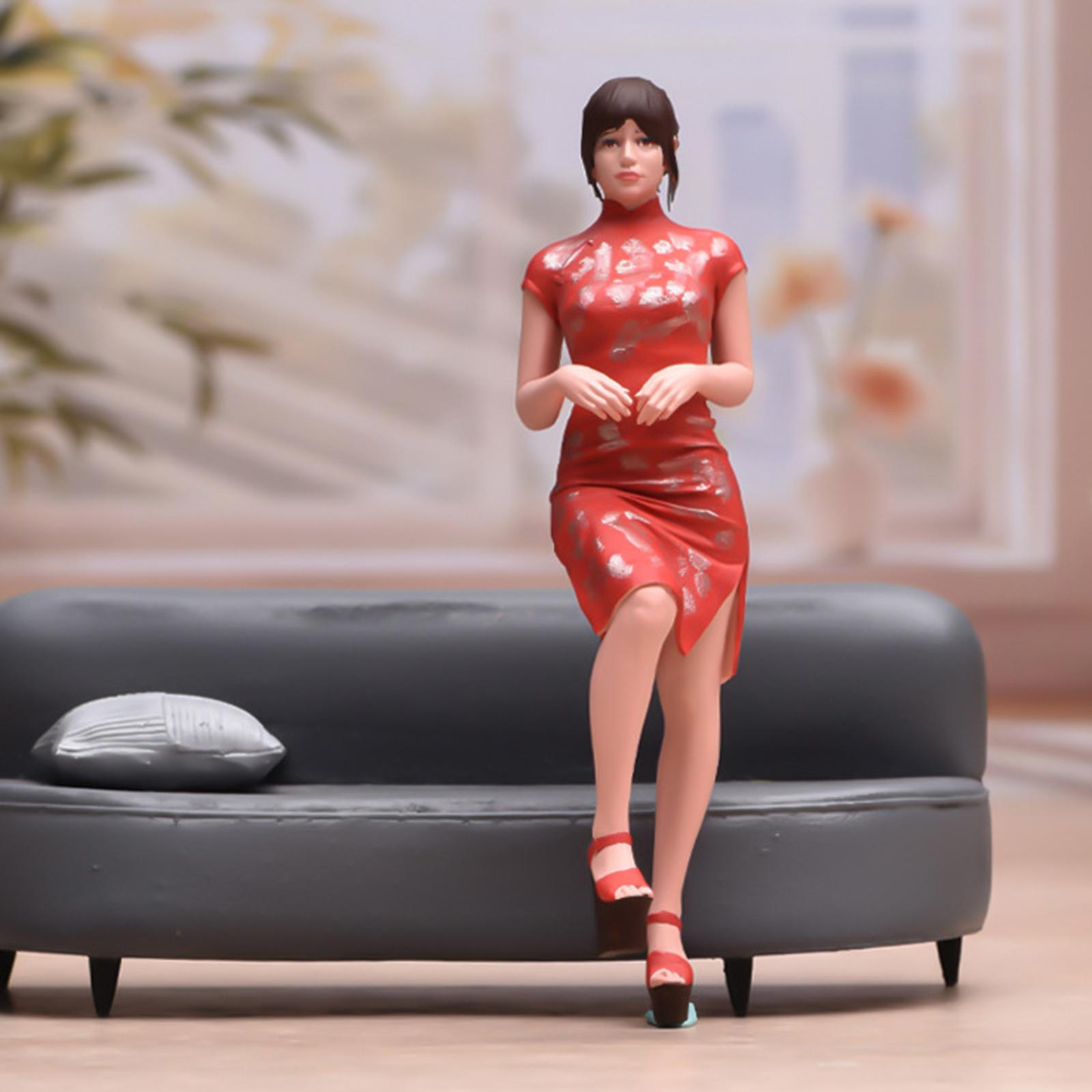 Miracle Shining 1/24 Scale Cheongsam Girl Model Photo Prop Resin Qipao Girl Toy Tiny People Model for Fairy Garden DIY Scene Train Layout ราคา 27,199 บาท*ส่งฟรี