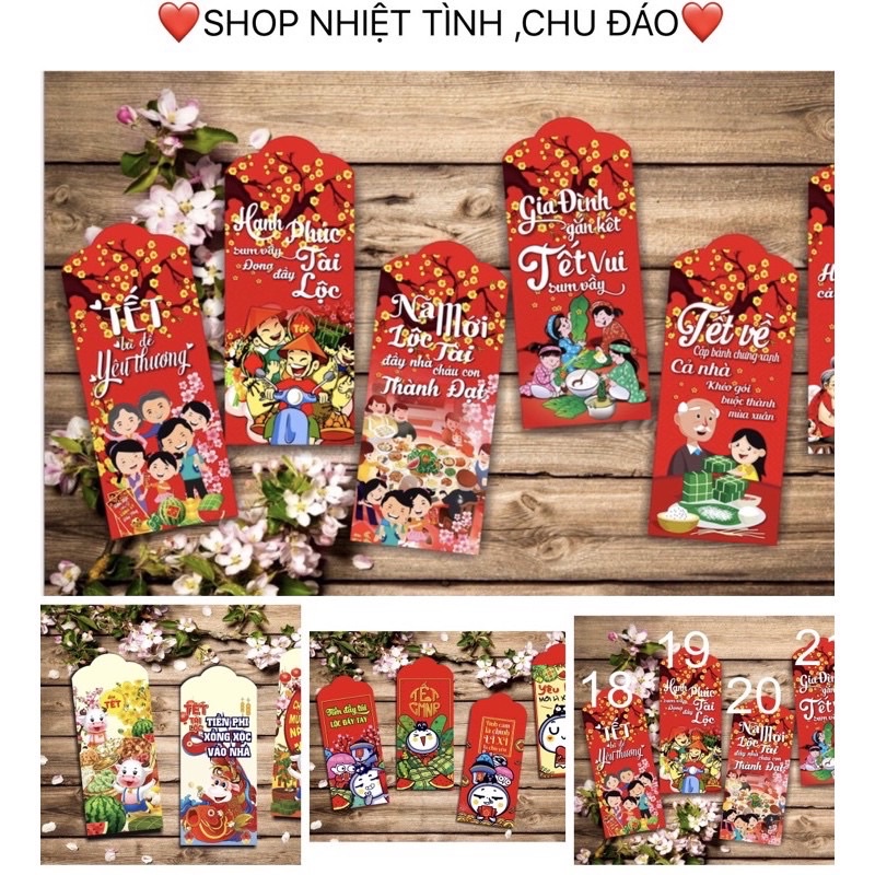 Túi 10 chiếc lixi mẫu mới 2023