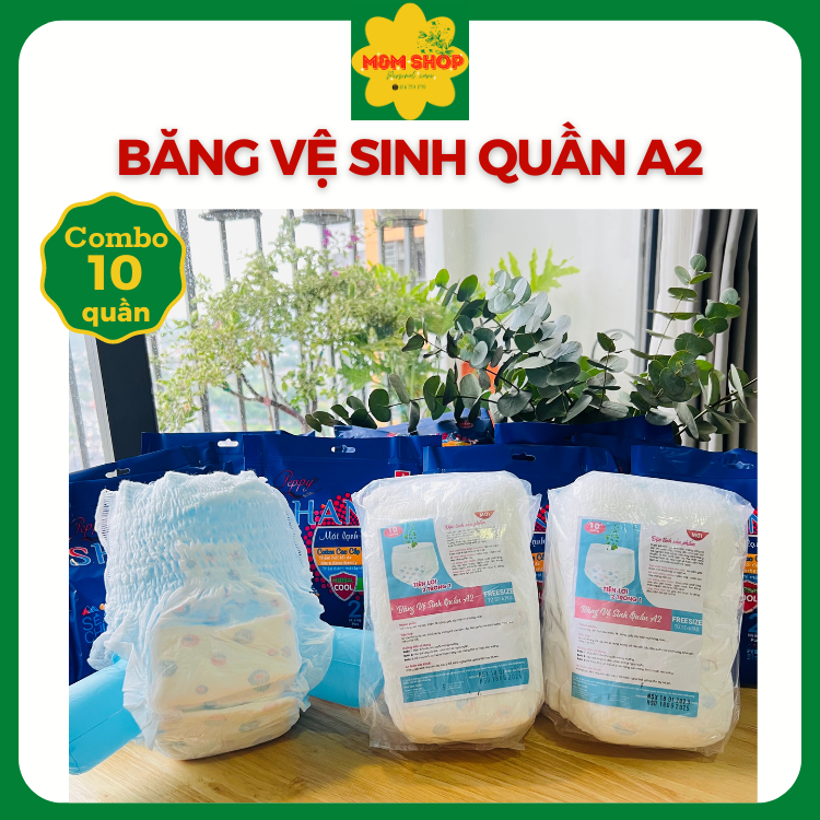 Băng vệ sinh BVS dạng quần A2 siêu thấm hút, mềm mại combo 10 quần/gói