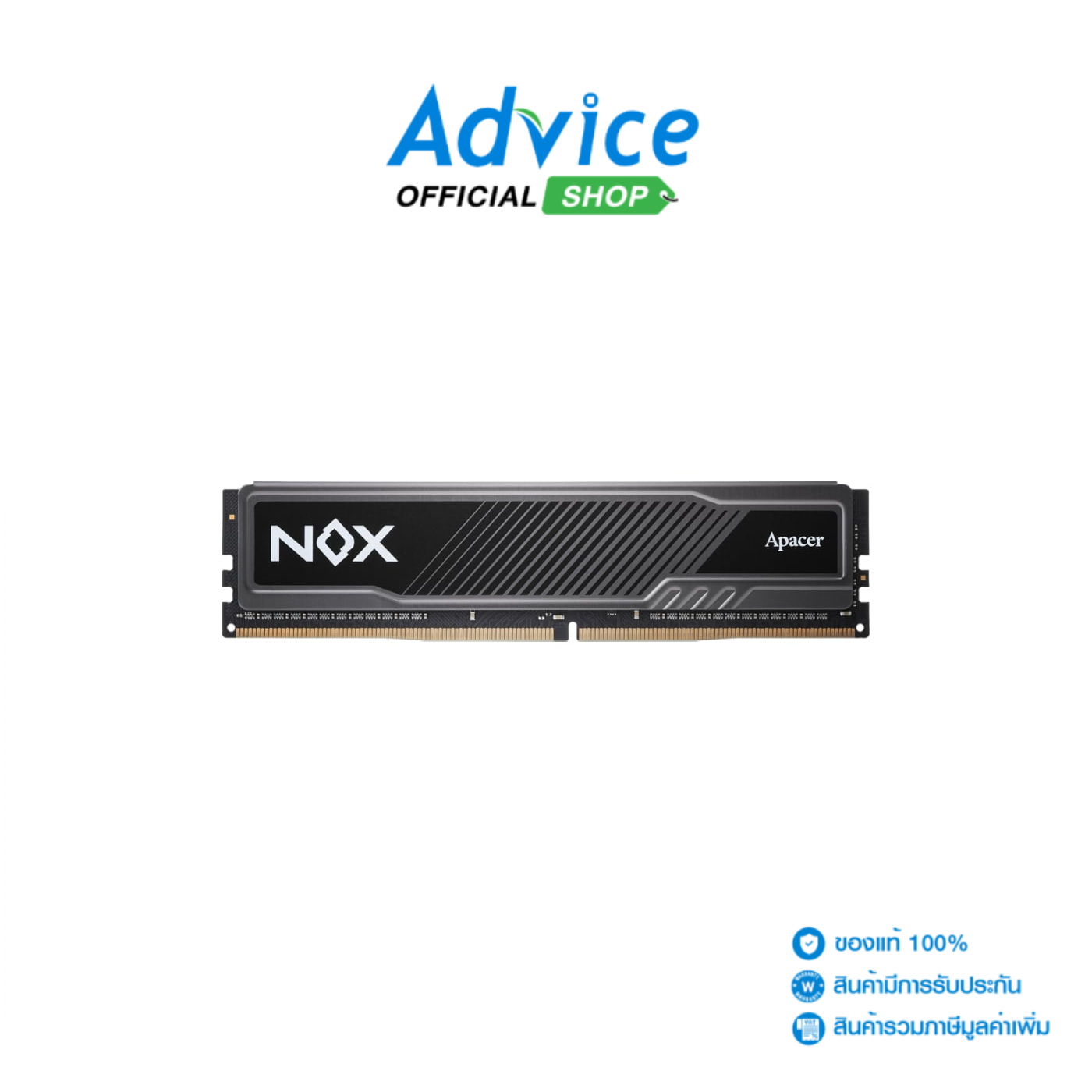 RAM DDR4(3200) 16GB APACER NOX BLACK (AH4U16G32C28YMBAA-1) ราคา 5,200 บาท*ส่งฟรี