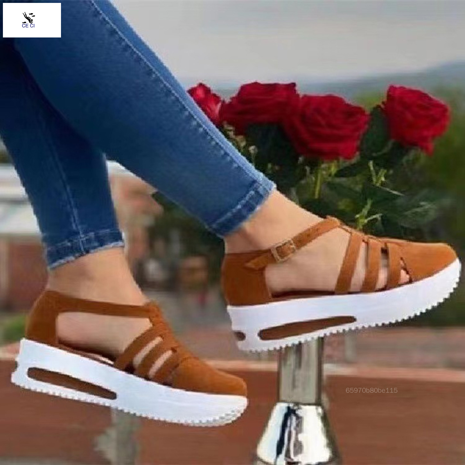 Phụ nữ mùa hè dép đi Bộ Thoáng khí mùa hè bít mũi Xăng đan đế xuồng cho CE-MY thể thao cắm trại ngoài trời