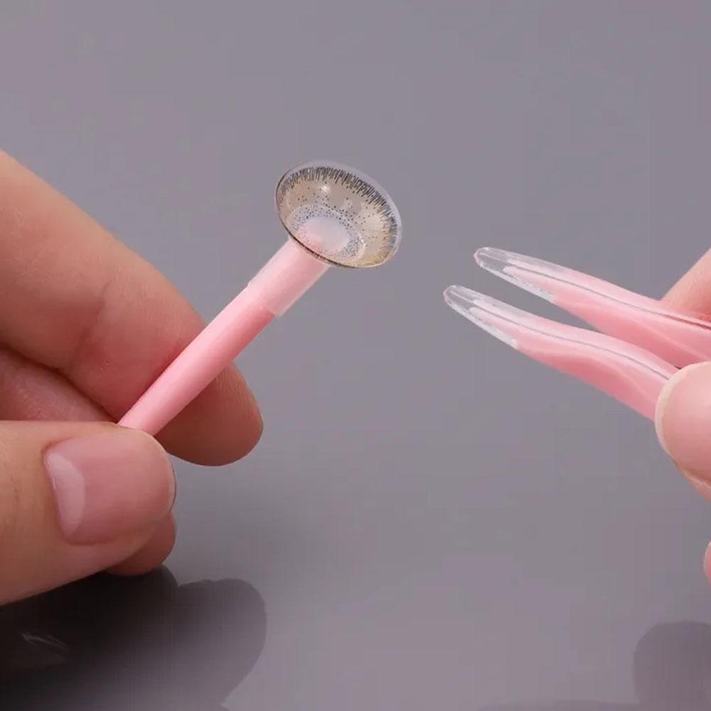 Portable Contact Lens Applicator Tool Kit Tweezer And Remover K8Q5