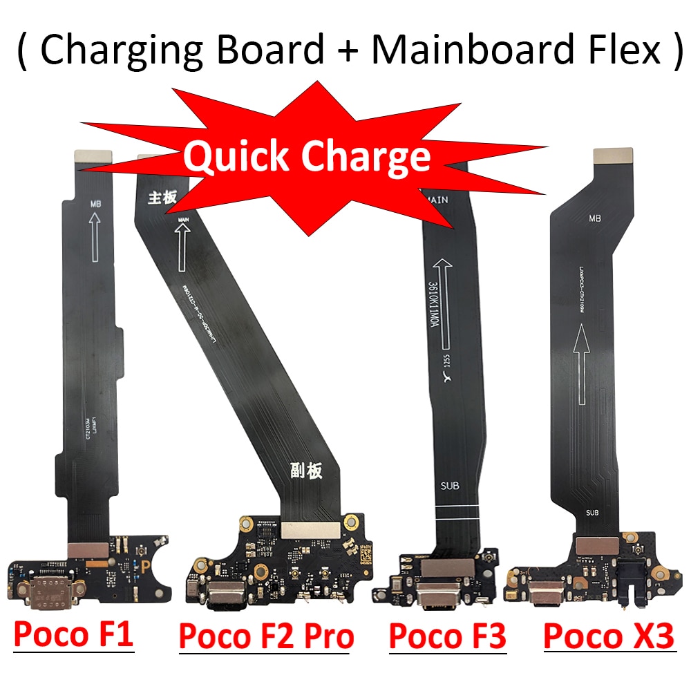 Mới Cho Xiaomi POCO F2 Pro F1 F3 X3 USB chuyên nghiệp Điện bảng sạc đầu nối Cổng Dock Với Mainboard Cáp chuyển đổi mạch chủ