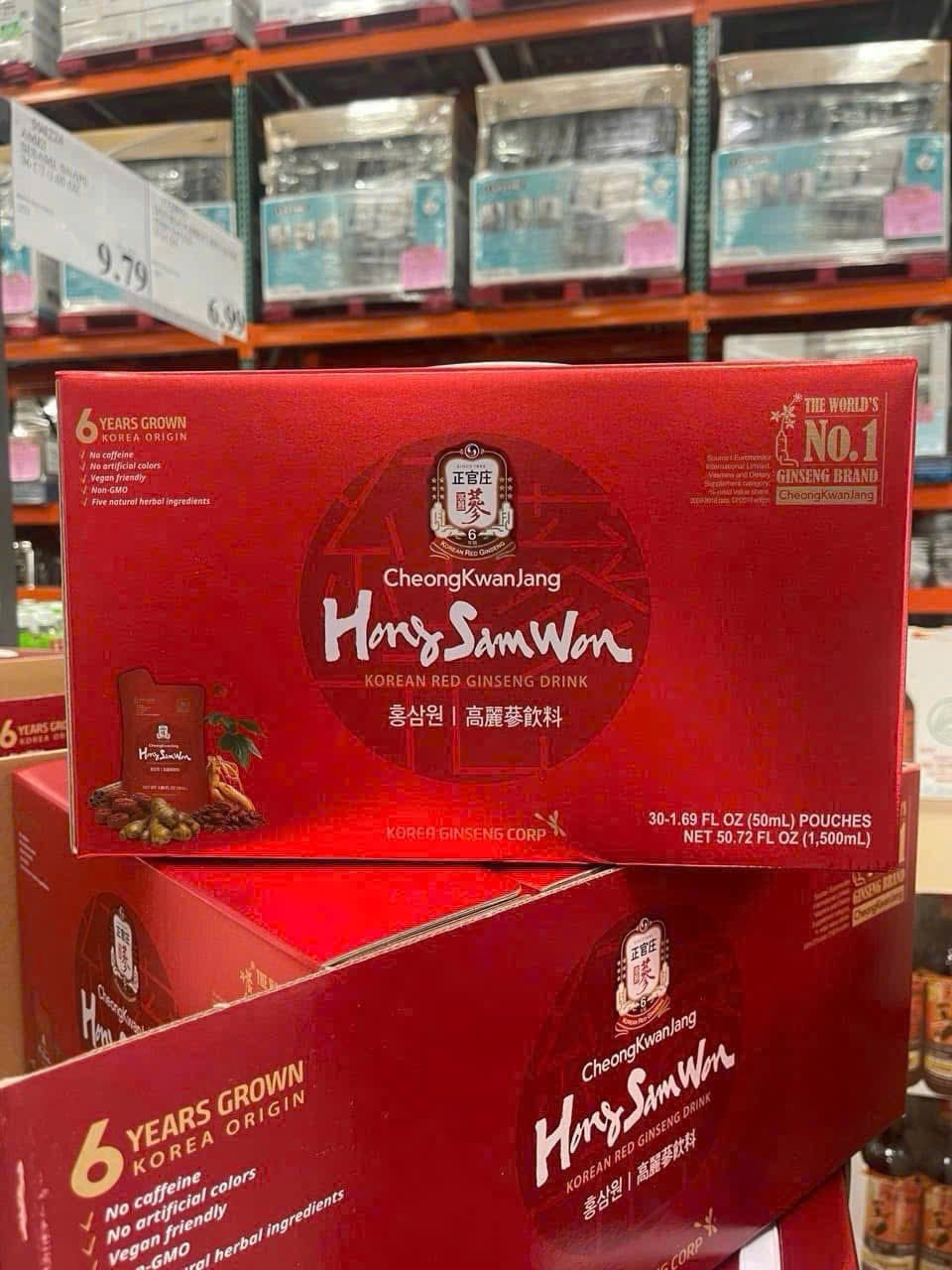 Date 08/2026 Hồng sâm nước Hàn Quốc Hong Sam Won 30 gói- Mua tại Mỹ