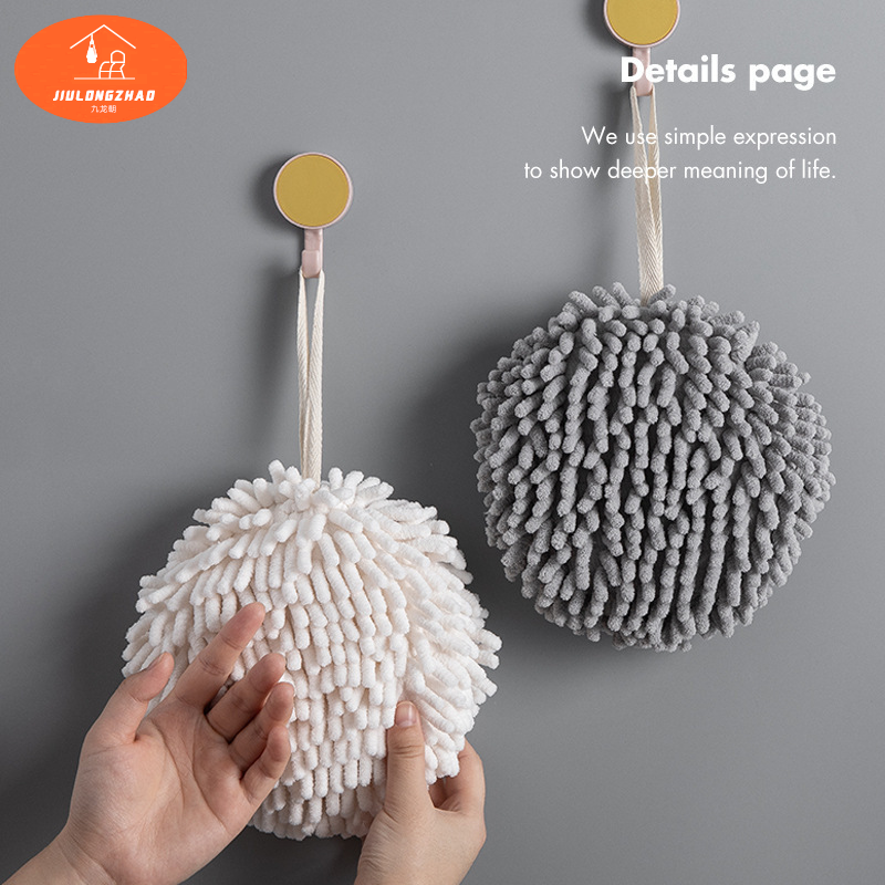 Khăn tay treo Chenille mềm cho nhà bếp và phòng tắm siêu thấm, nhanh khô, thiết kế dễ thương