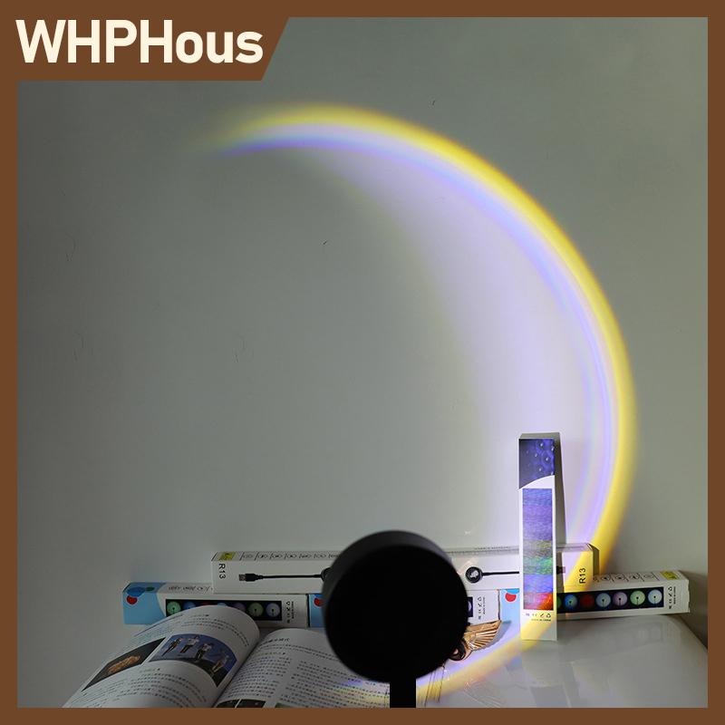 WHPHous LED Sunset Lamp Nightlights USB Projector Birthday Party Decoration Mood Lights For Bedroom Living Room Wall Photography