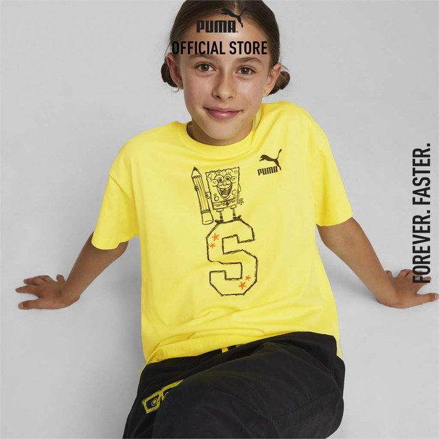 PUMA KIDS - PUMA x SPONGEBOB SQUAREPANTS Youth Graphic Tee Yellow - 62221739 ราคา 743 บาท*ส่งฟรี