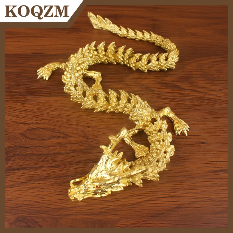 KOQZM เครื่องประดับรูปปั้นมังกร3D โถงจัดแสดงนิทรรศการข้อต่อเคลื่อนย้ายได้การตกแต่งขั้นสูงจักรราศีสัตว์งานฝีมือทองเหลือง ราคา 138 บาท*ส่งฟรี