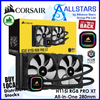 (ALLSTARS : We Are Back Promo) CORSAIR iCUE H115i RGB PRO XT High Performance All-In-One 280mm Liquid CPU Cooler (CW-9060044-WW) (Warranty 5years with Convergent)