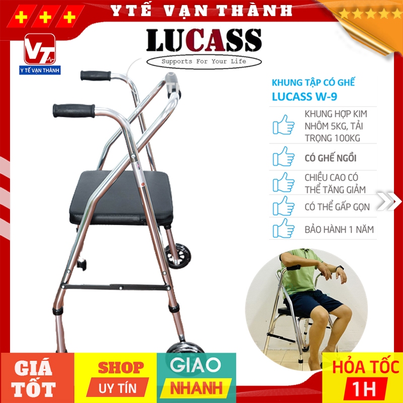 ✅ xe tập đi 2 bánh, có ghế lucass w-9 | có thể tăng giảm chiều cao -vt0483 - y tế vạn thành
