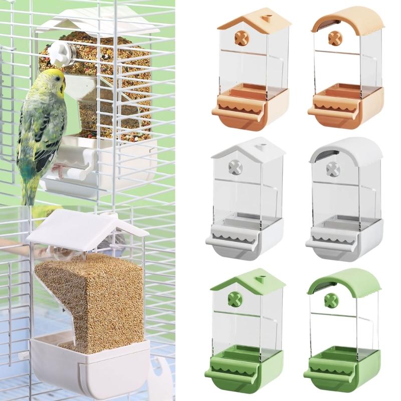 Tự động người nuôi chim vít trên Lồng cho trong nhà người nuôi chim trong suốt visiable dung tích lớn chim dụng cụ cho ăn