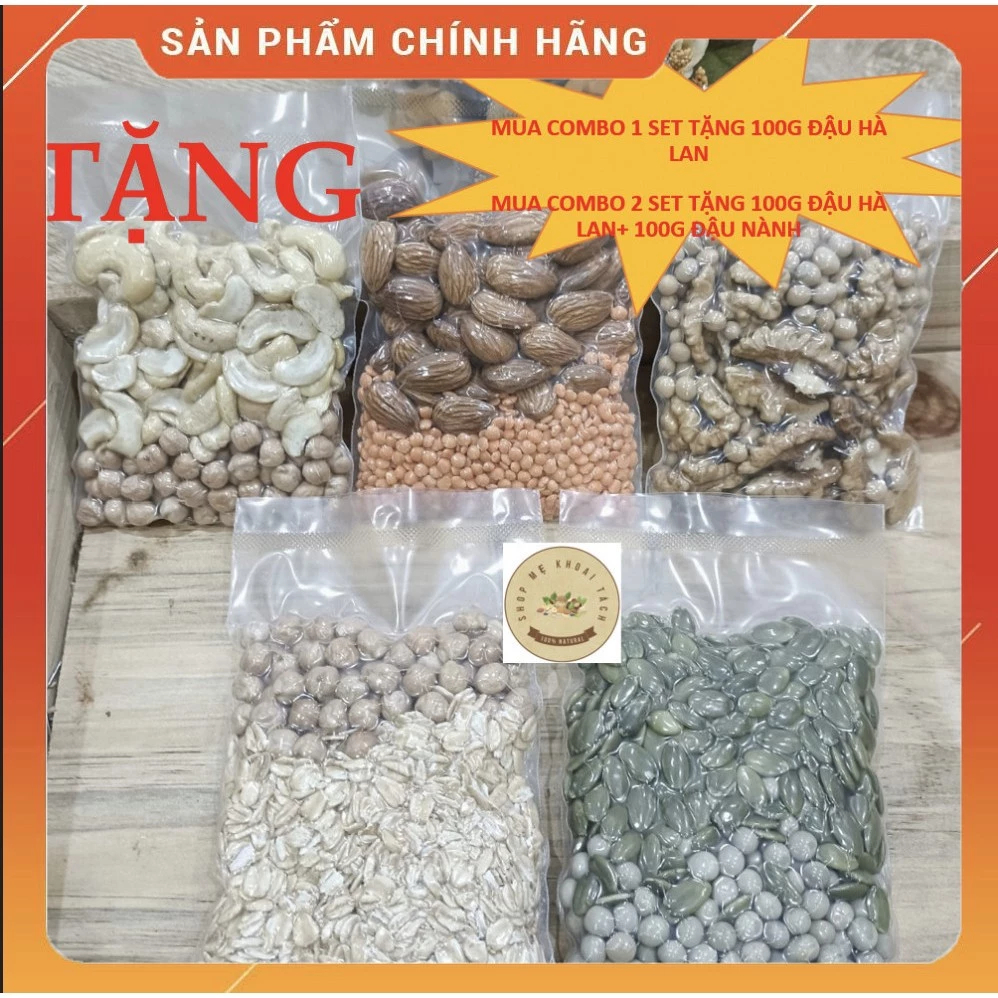 TẶNG ĐẬU HÀ LAN Cho Set Hạt dinh dưỡng làm sữa, Mix Sẵn 10 Ngày, Nấu đồ ăn dặm cho bé