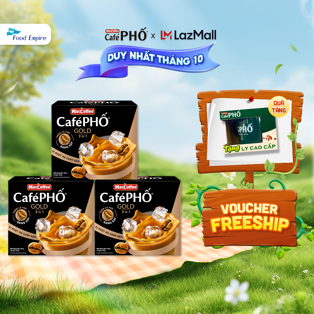Combo 3 Hộp cà phê Phố sữa đá GOLD - MacCoffee (hộp 10 gói x 28g)