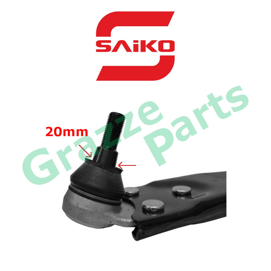 (2pc) Saiko Control Lower Arm Front (Left Side + Right Side) for Volvo S40 2012 Ford Focus 2.0 (Ball Joint : 20mm)