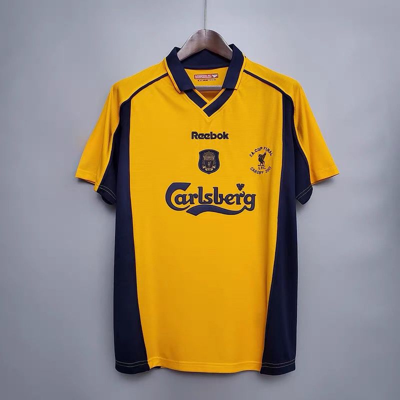 Reebok 00-01 Red Army Jersey England Liverpool Vintage Football Uniform Owen Fowler Husky Away Yello