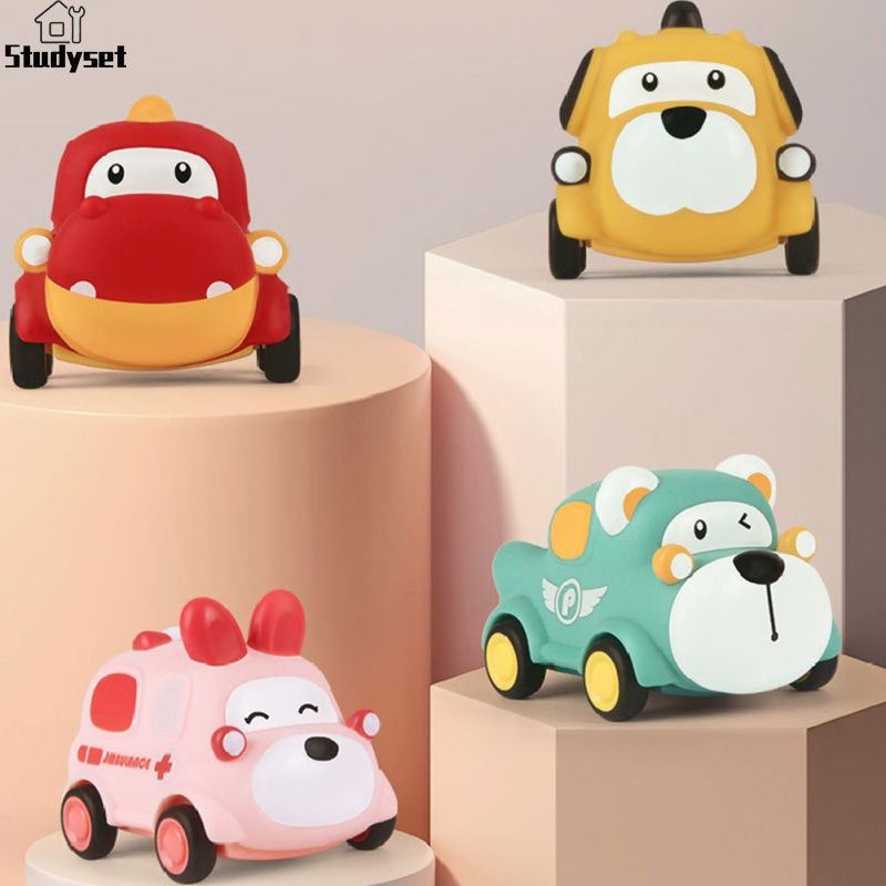 Studyset Cartoon Baby Toy Car Soft Vinyl Inertia Pull Cars Early Educational Crawling Toys Birthday Gifts For Boys Girls ราคา 449 บาท*ส่งฟรี