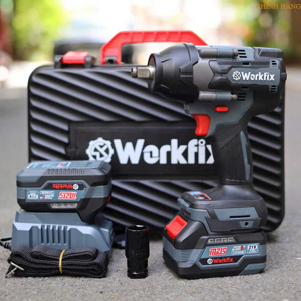 Máy siết bulong Workfix WF-IW650N Không Chổi Than - Vặn Mở Siết Bulong Ô tô - Có Búa- Lõi Đồng himok