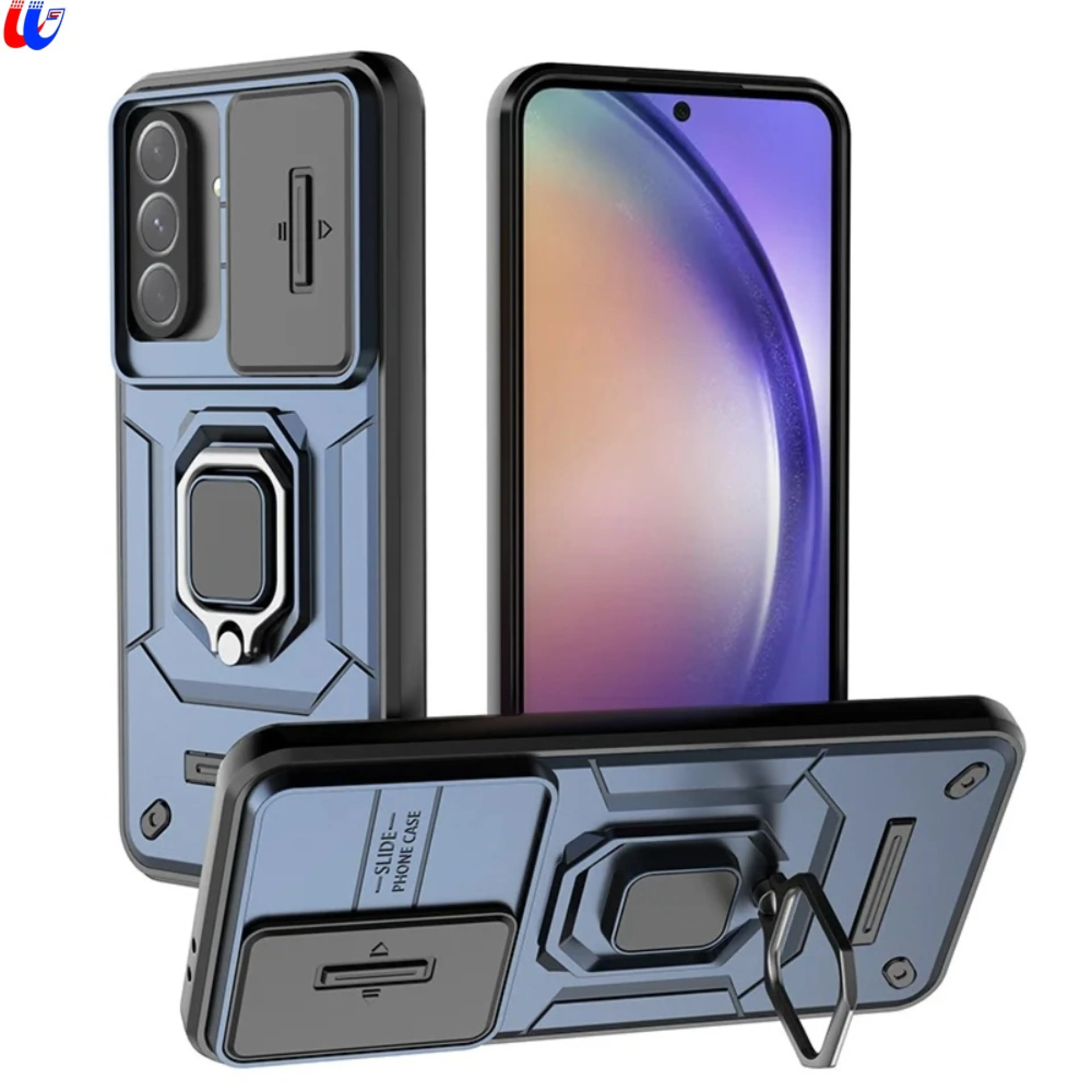 For Samsung Galaxy A36 Case Slide Window Cover Samsung Galaxy A36 A56 A26 Coque Funda Battle Ring Holder Case For Galaxy A36