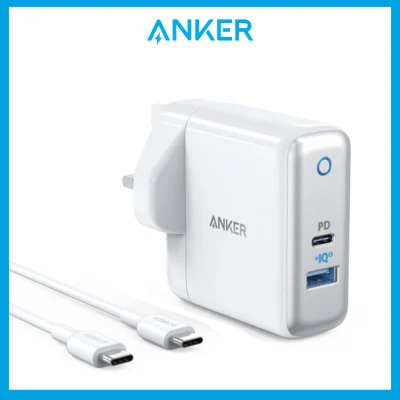 Anker PowerPort II 49.5W Dual Port USB-C Wall Charger Adapter [Power Delivery] for iPhone 12 iPad Pro, Samsung and More