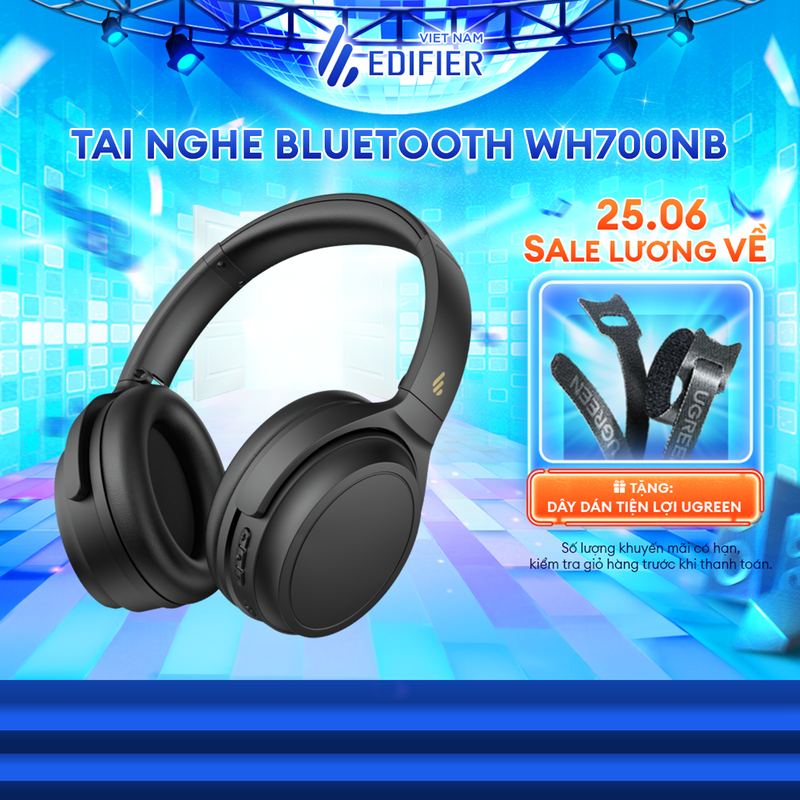 Tai nghe chụp tai không dây EDIFIER WH700NB | Phát nhạc lên tới 68H | Khử tiếng ồn môi trường | Bảo hành 12 tháng