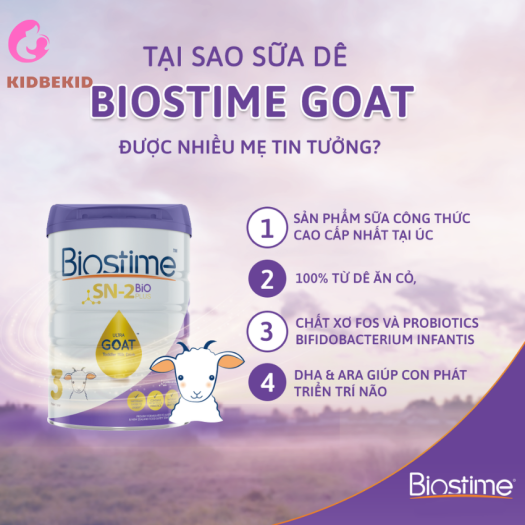 Sữa bột dê cao cấp Biostime SN-2 Bio Plus số 3 800g