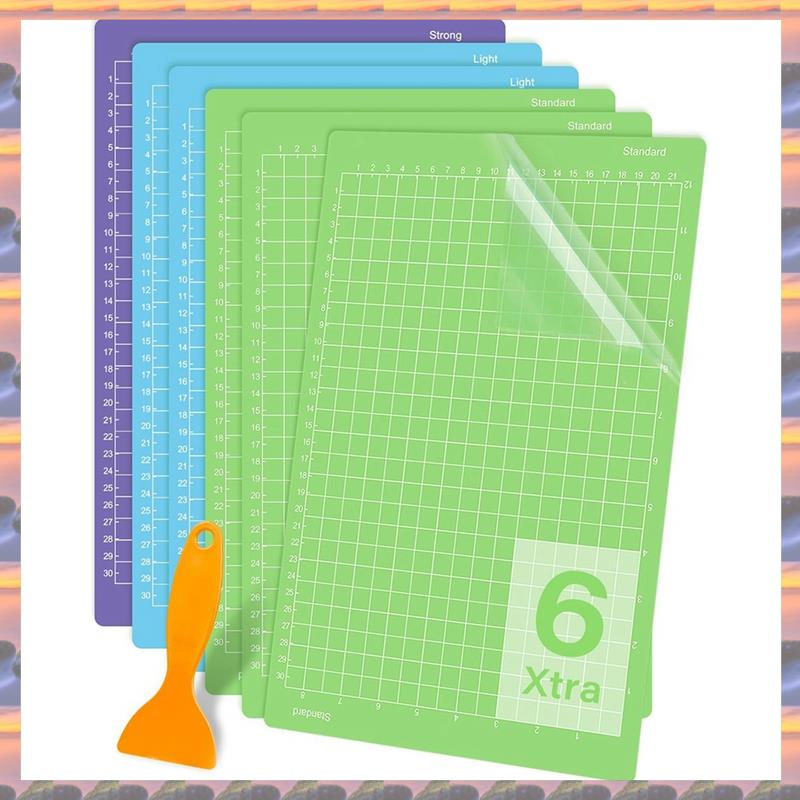 6PCS Cutting Mat 8.5x12in For- Joy Xtra 6 Pack Reusable Sticky (Light, Standard, Strong) Grip Cricket Cut MatsExcellent