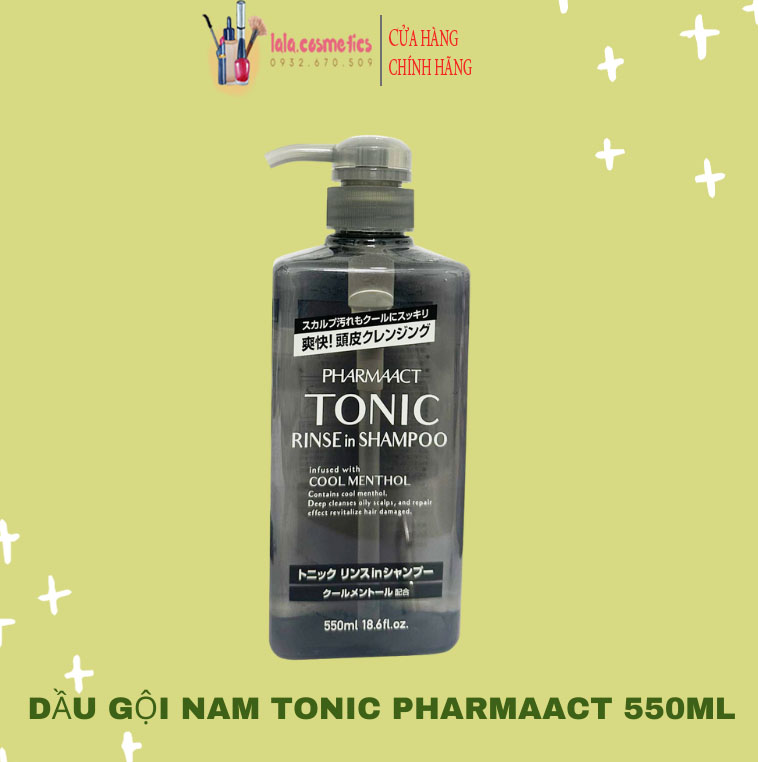 Dầu Gội Xả 2in1 Bạc Hà Mát Lạnh cho Nam PharmaAct Tonic Rinse In Shampoo 550ml