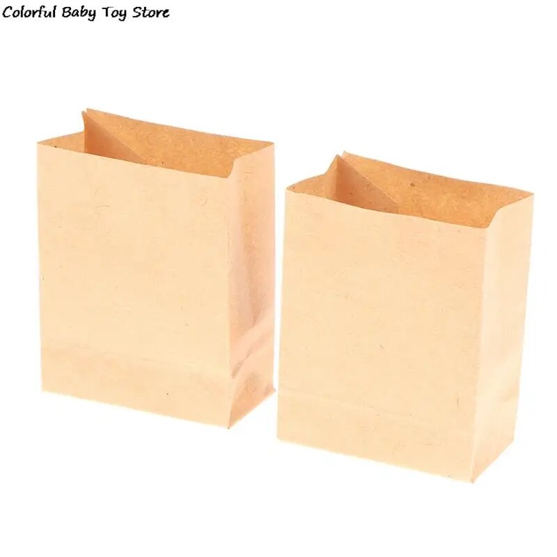5 cái 1:12 Dollhouse mini bánh mì túi giấy S Baking Túi giấy Kraft túi giấy trang trí túi